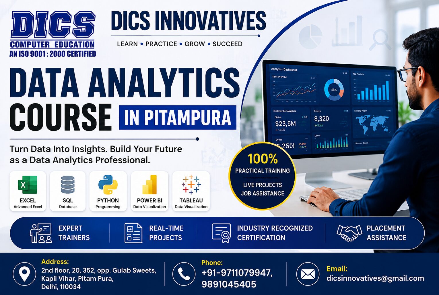 New Delhi, Education, Top Data Analytics Course In Pitampura | DICS Innovatives