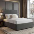 GBP 219,  Ribbed Velvet Ottoman Bed Frame, Textured Headboard, Gas Lift Storage, Single To King