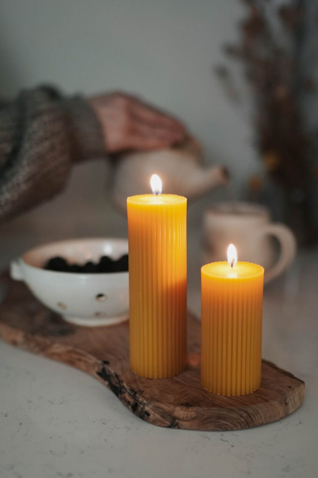 New York, Household Items, Beeswax Tapers Pair Candles