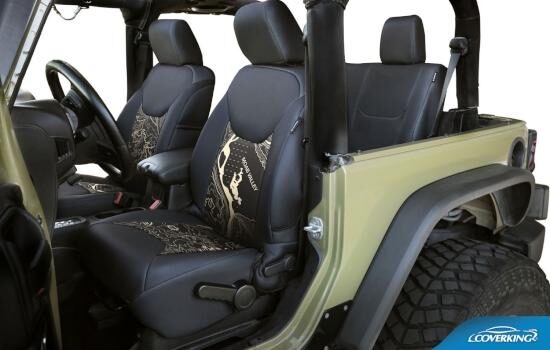 New York, Clothing & Accessories, USD 199,  Jeep JKU Seat Covers &ndash; Custom NeoSupreme Topographic Front Covers