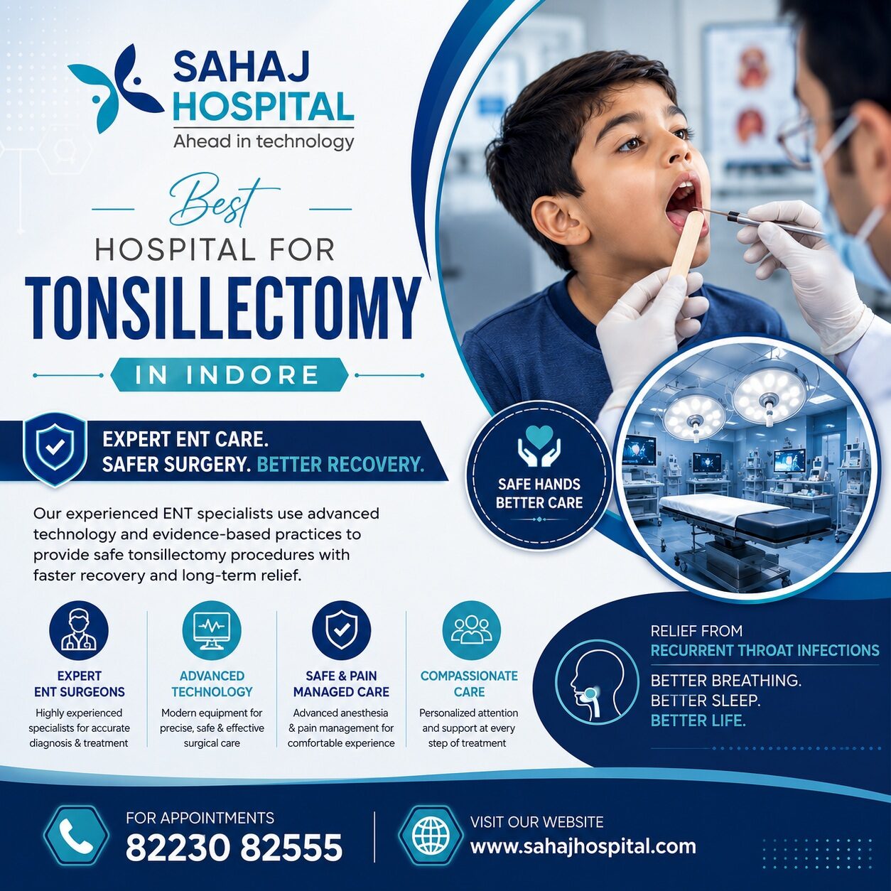 Indore, Health, Best Hospital For Tonsillectomy In Indore - Sahaj Hospital