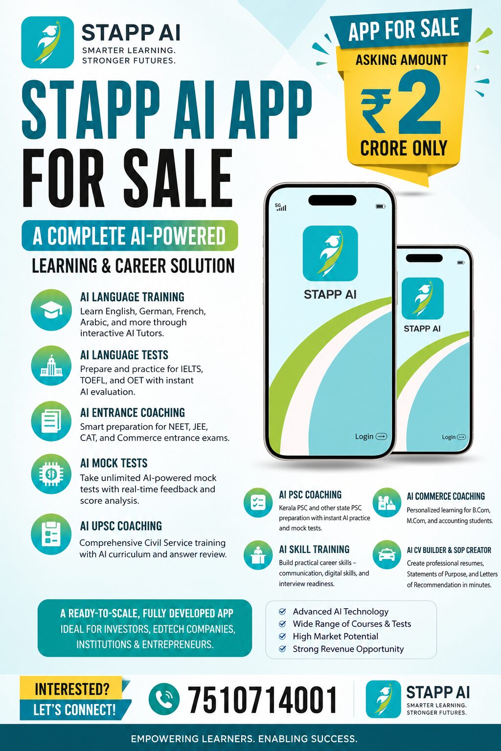 Kerala, Businesses For Sale, AN APP TO LEARN DIFFERENT COURSES AND PASS COMPETITIVE EXAMS