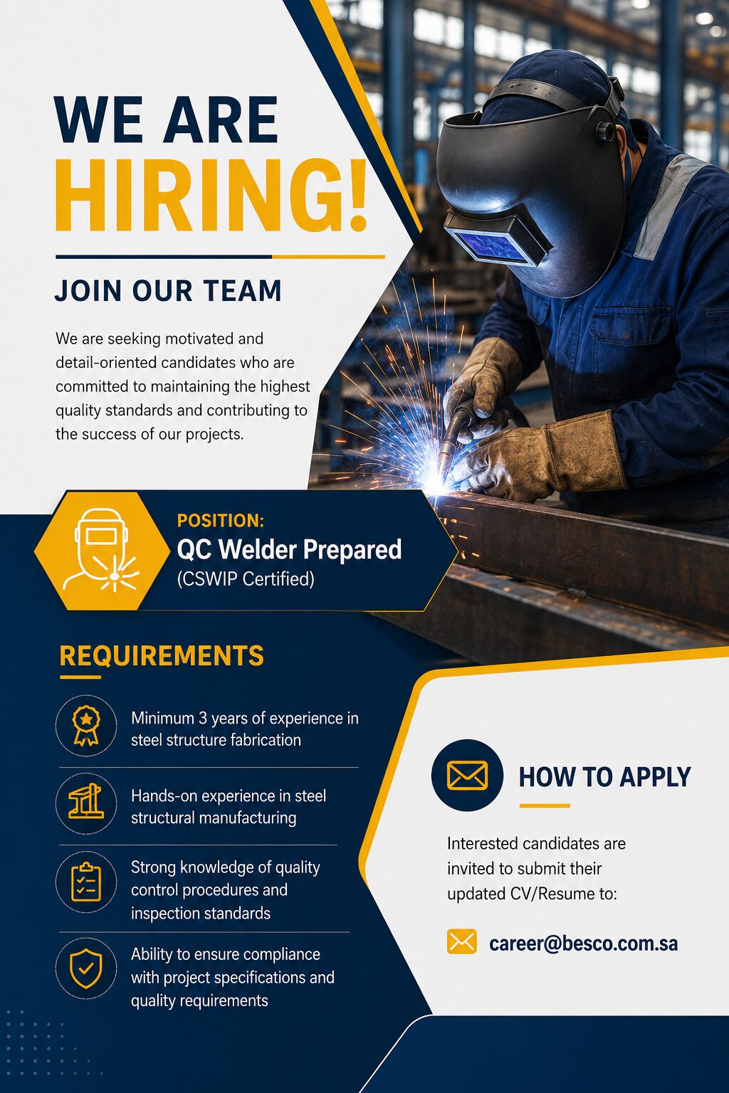 Dammam, Jobs, QC WELDER INSPECTOR