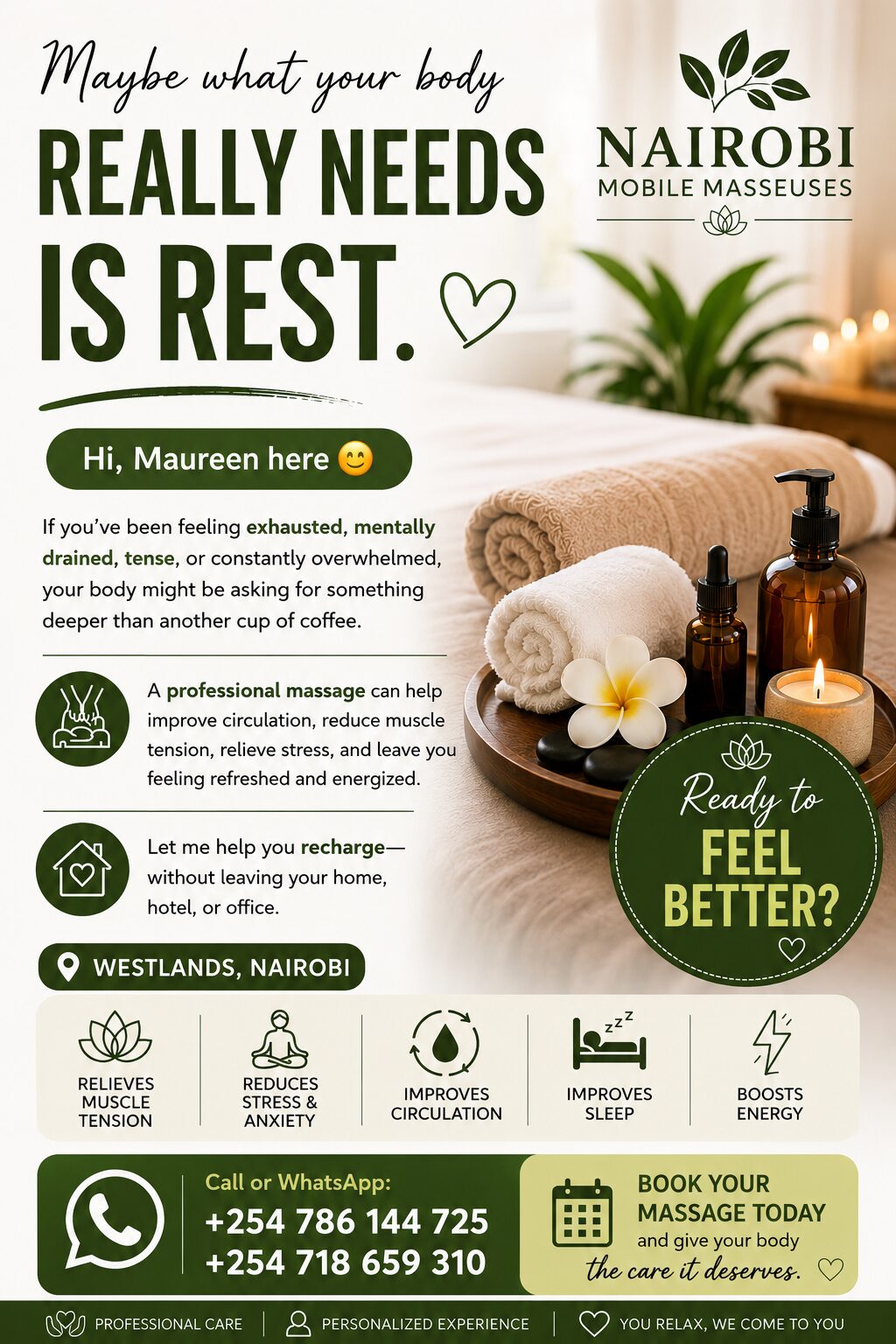 Nairobi, Health, Your Body Needs A Massage To Reset +254718659310