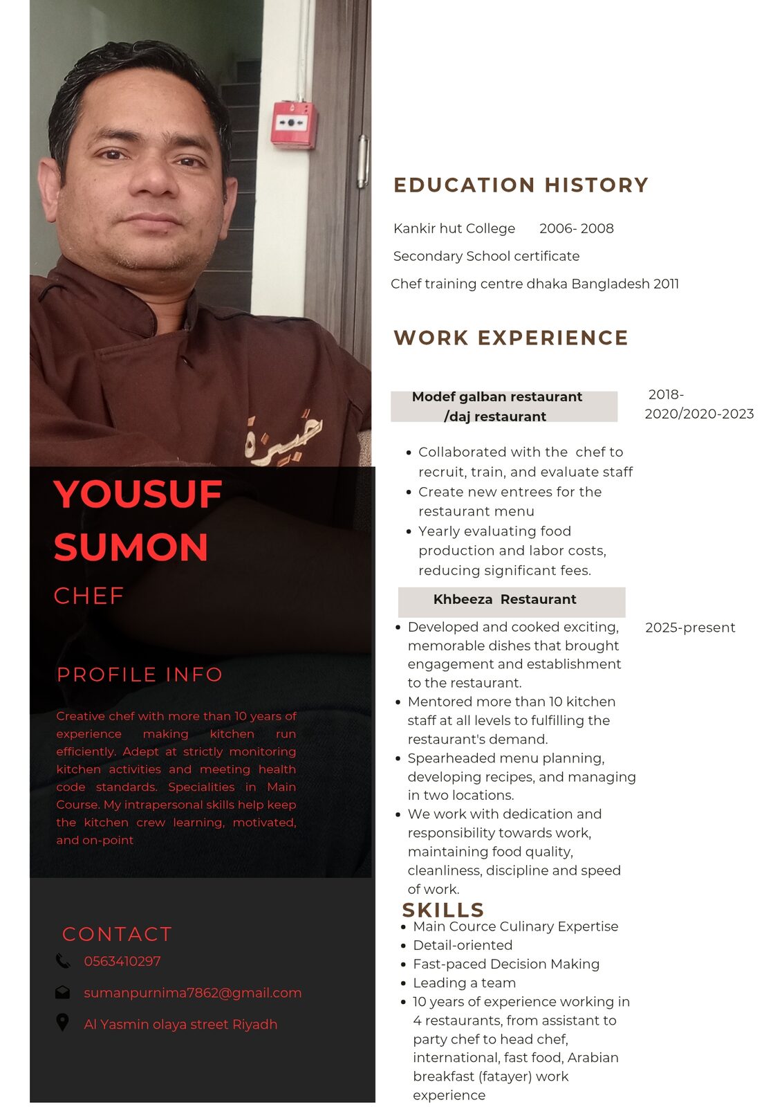 Riyadh, Job Seekers, Chef De Party, Cook, Chef