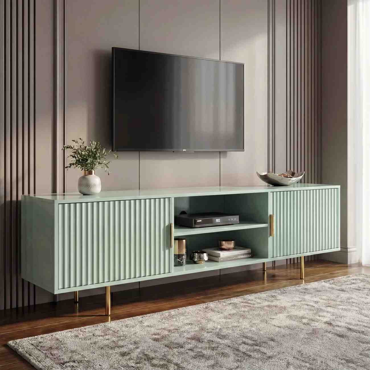 London, Furniture, GBP 179,  Flutrina 180cm Painted TV Unit With Storage - Media Wall Cabinet