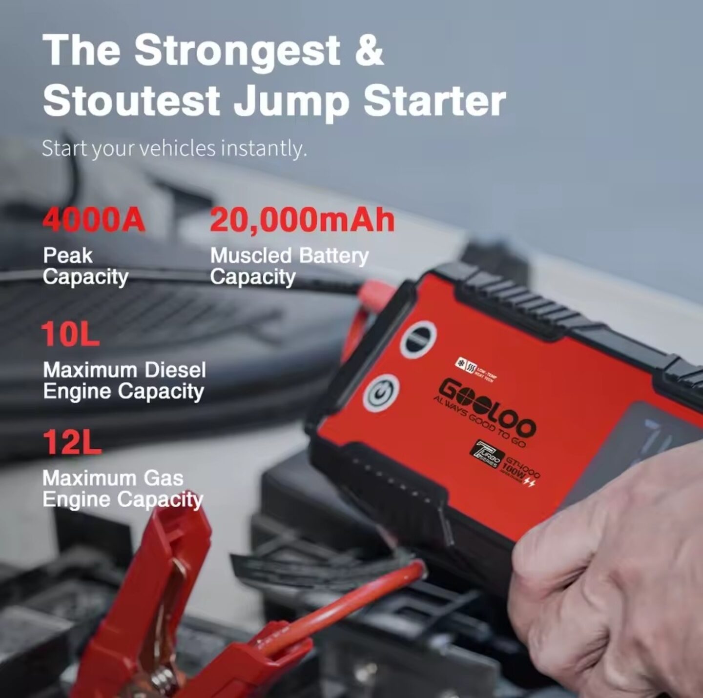 Dammam, Sporting Goods, SAR 499,  GOOLOO GT-4000 CAR JUMP STARTER POWER BANK