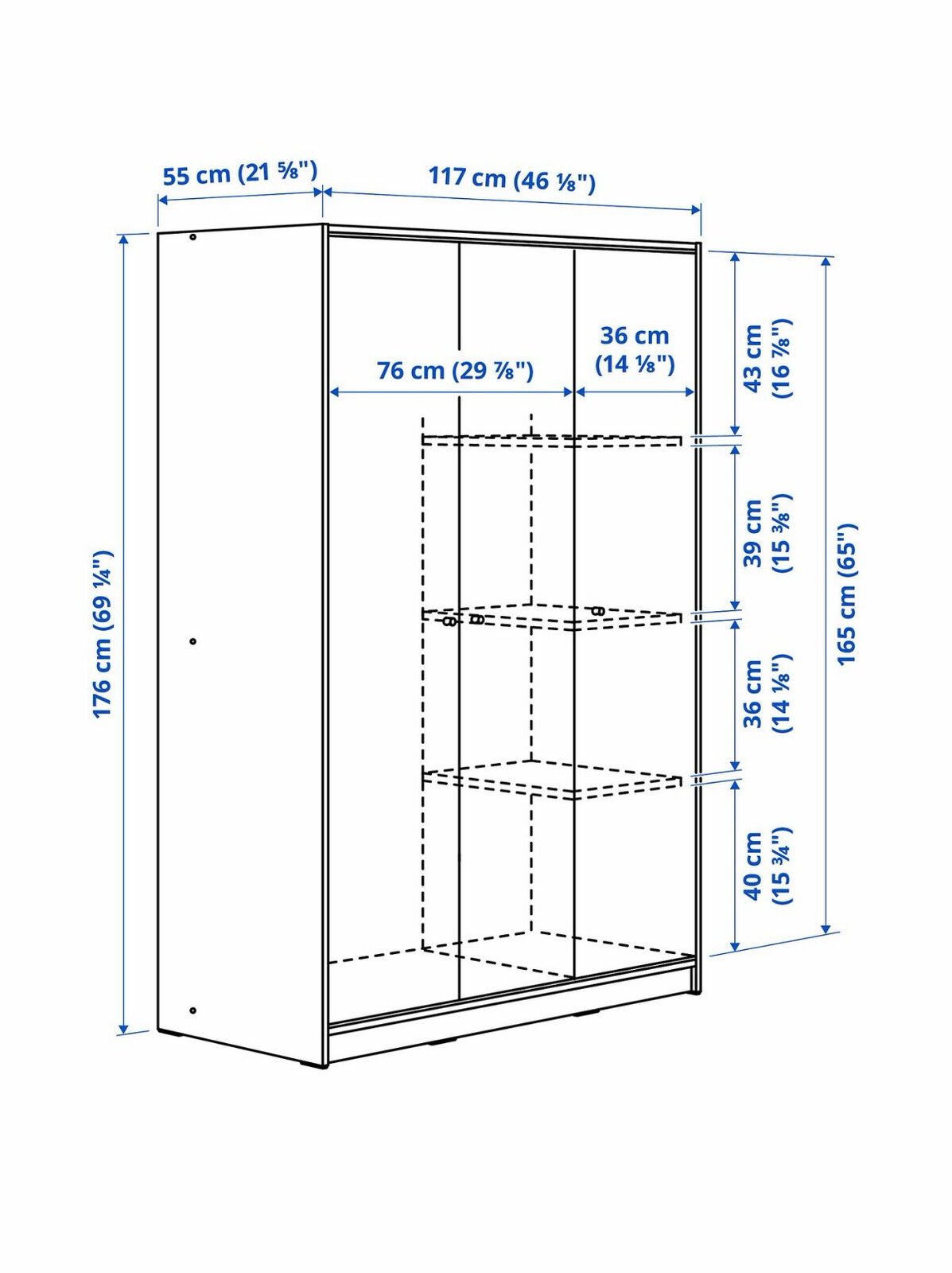 Al Safa, Furniture, SAR 450,  IKEA KLEPPSTAD - 3 Doors Wardrobe