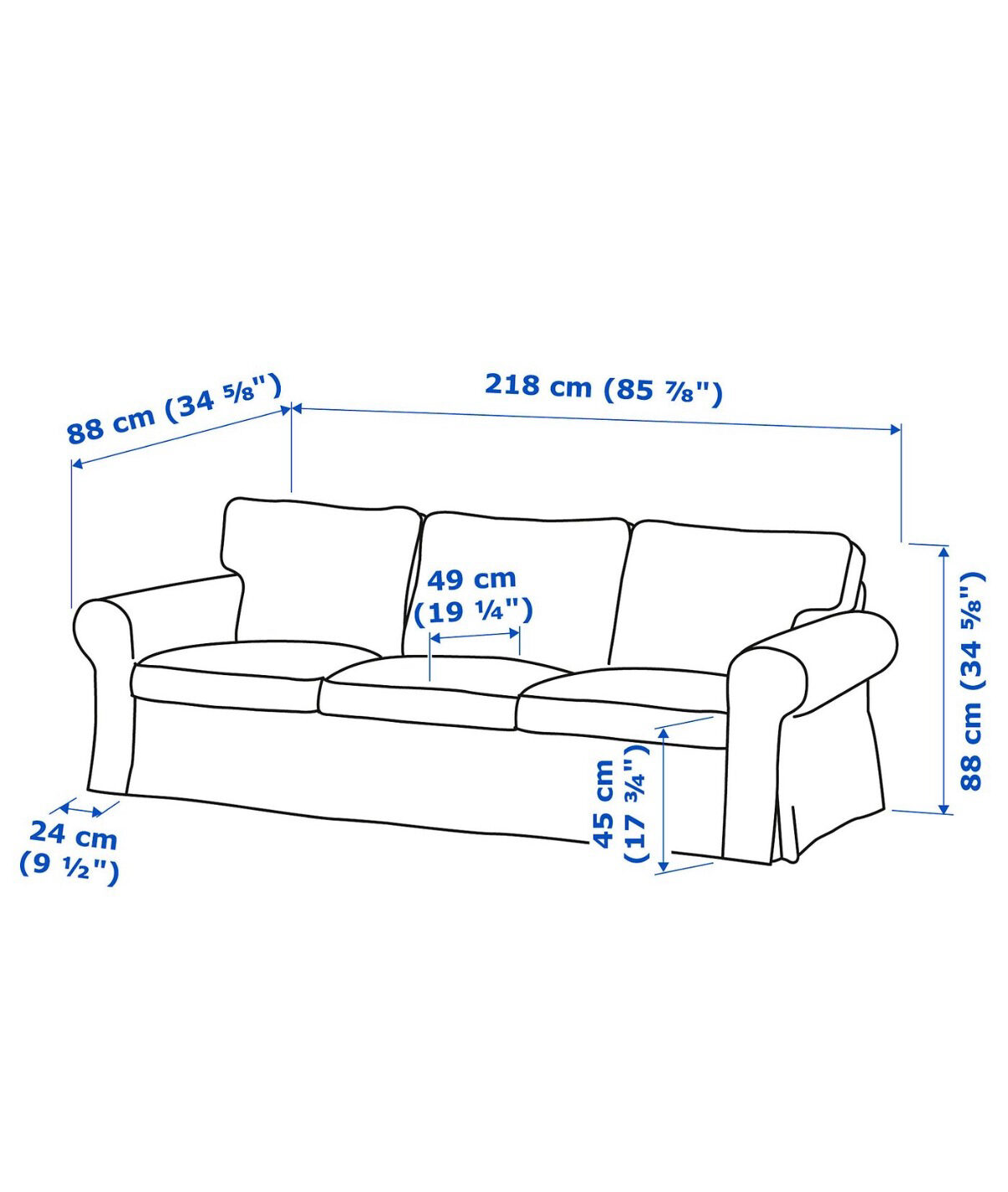 Al Safa, Furniture, SAR 2000,  IKEA - EKTORP 3 Seater And 2 Seater Sofa