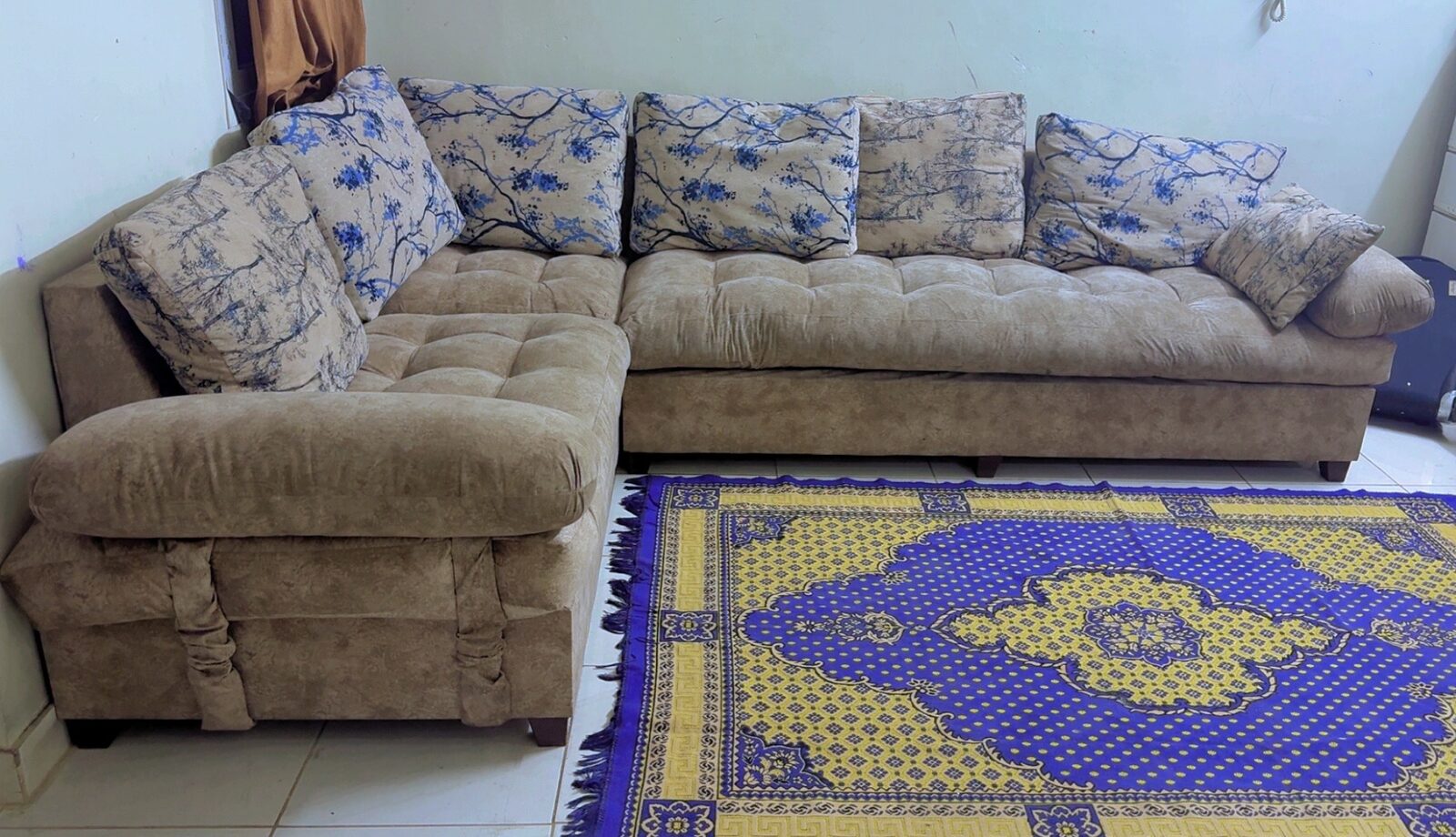 Al Wizarat, Furniture, SAR 700,  7-Seater Sofa And Storage Cabinet/ Wardrobe Excellent New Condition