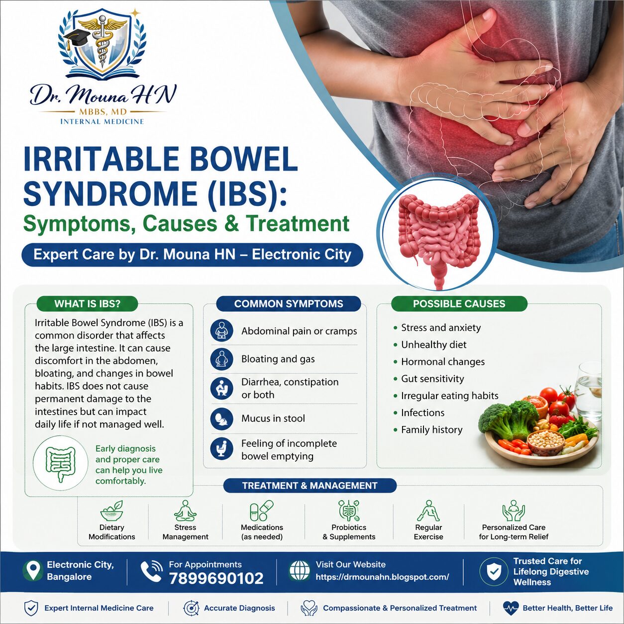 Bangalore, Health, Irritable Bowel Syndrome (IBS): Symptoms, Causes & Treatment By Dr. Mouna HN