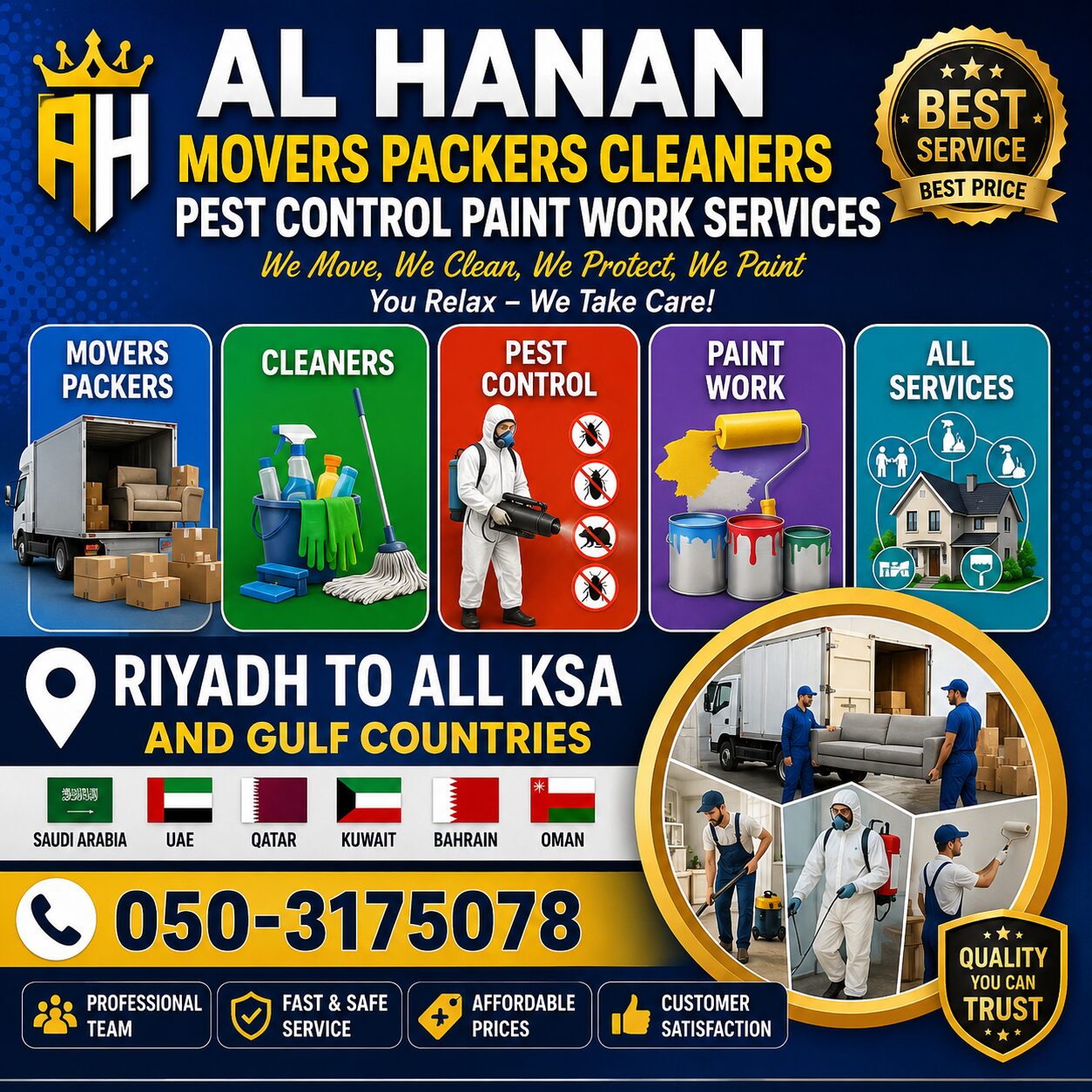 Olaya, Relocation, :%:AL HANAN MOVERS PACKERS CLEANERS :%:PEST CONTROL PAINT SERVICES ALL KSA:%: