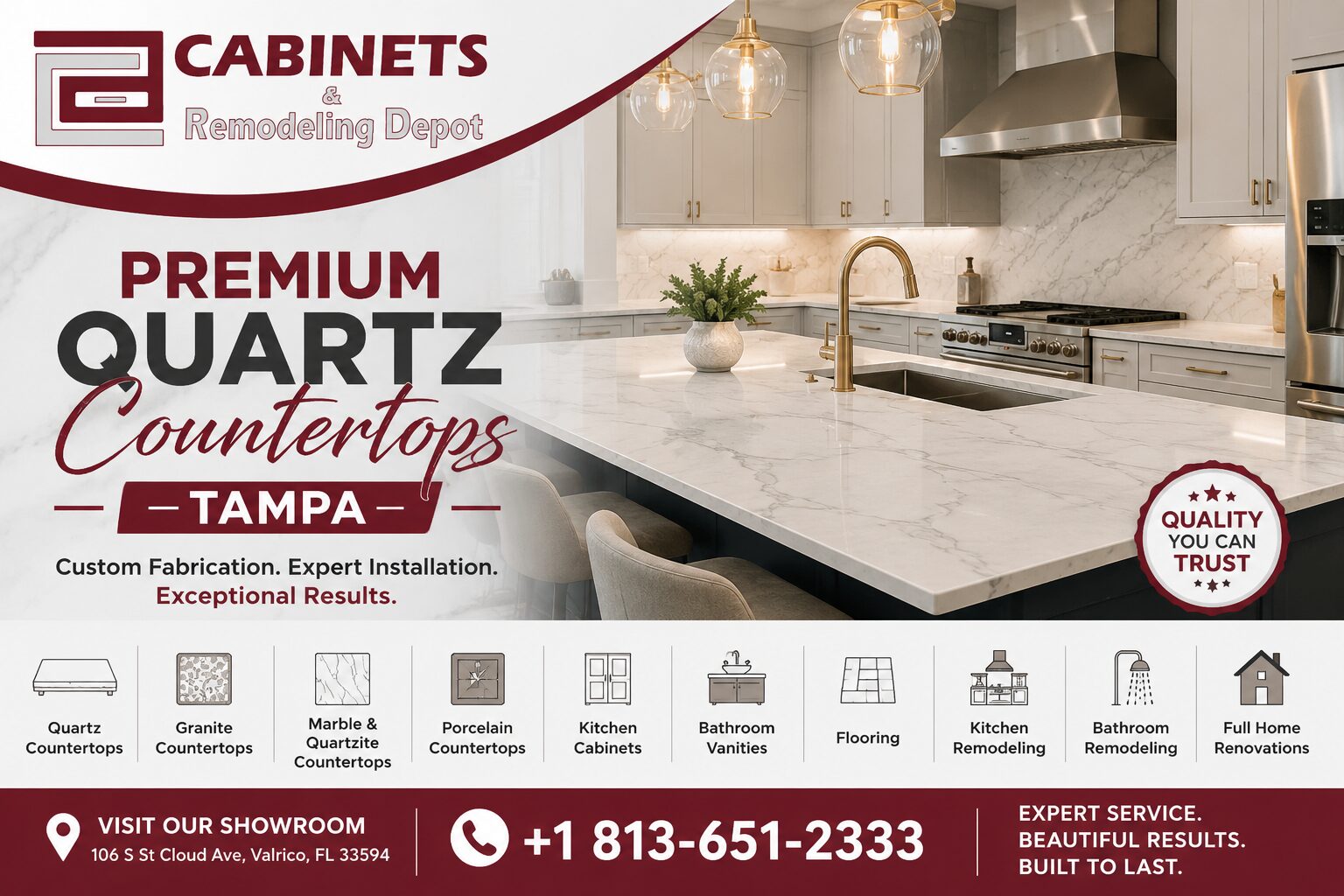 Tampa Bay, Construction, Quartz Countertops Tampa | Custom Fabrication & Installation