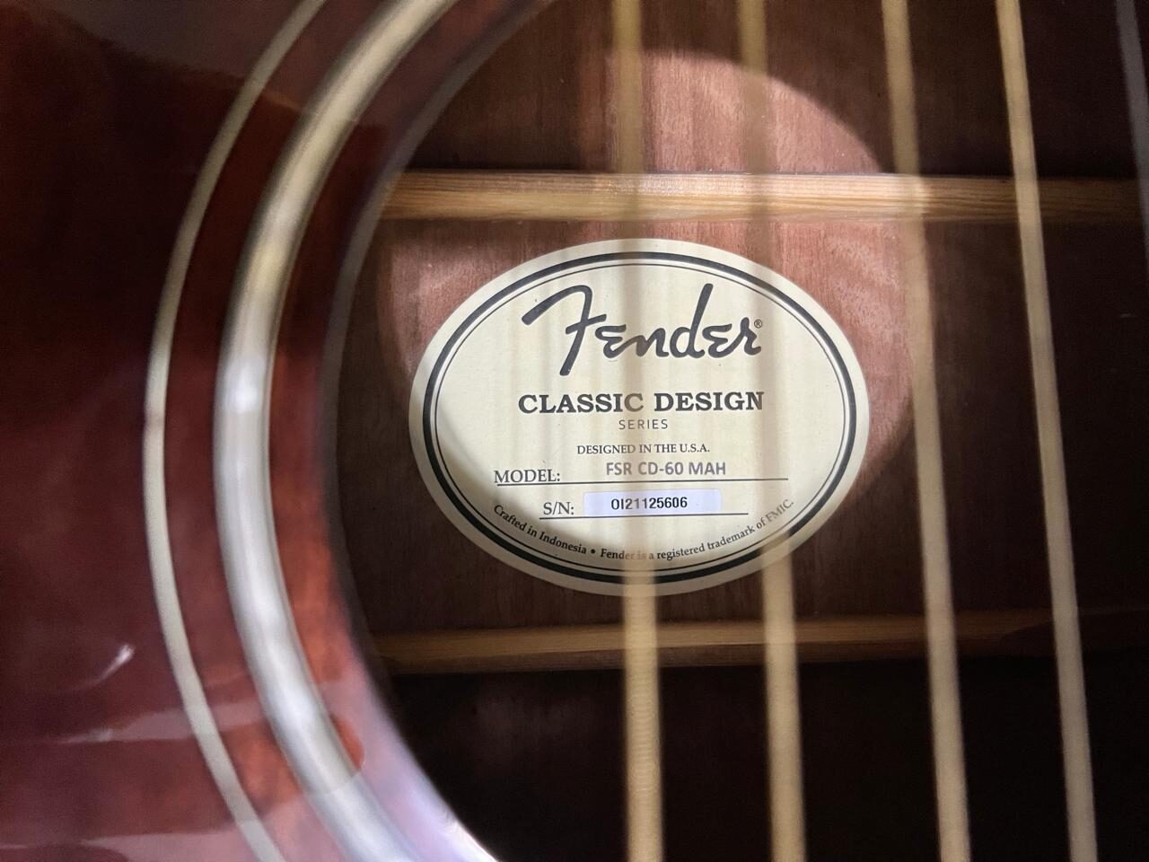 Al Adama, Musical Instruments, SAR 700,  Fender Acoustic Guitar Fender CD-60 Mahogany - 1 Yr Old - SAR 700