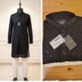 SAR 119,  Excellent Black Chikankari Embroidered Mens Kurtha  (Indian Brand) With White Pant Sale