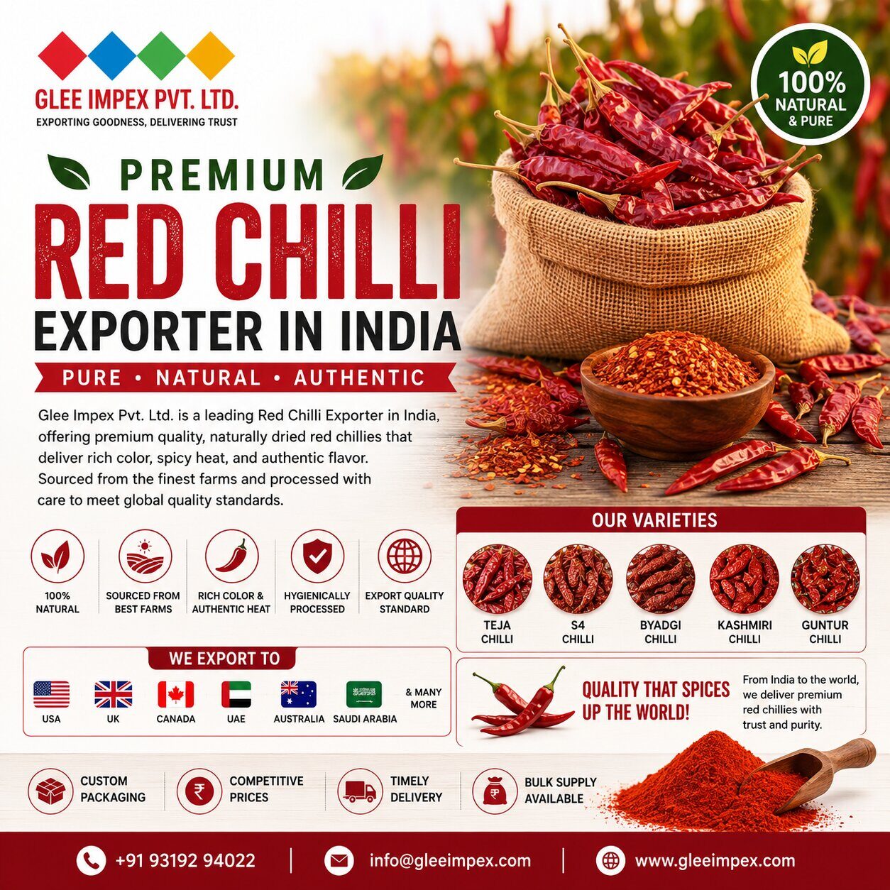 Mumbai, Food, Rusted Red Chilli Exporter In India | GLEE IMPEX