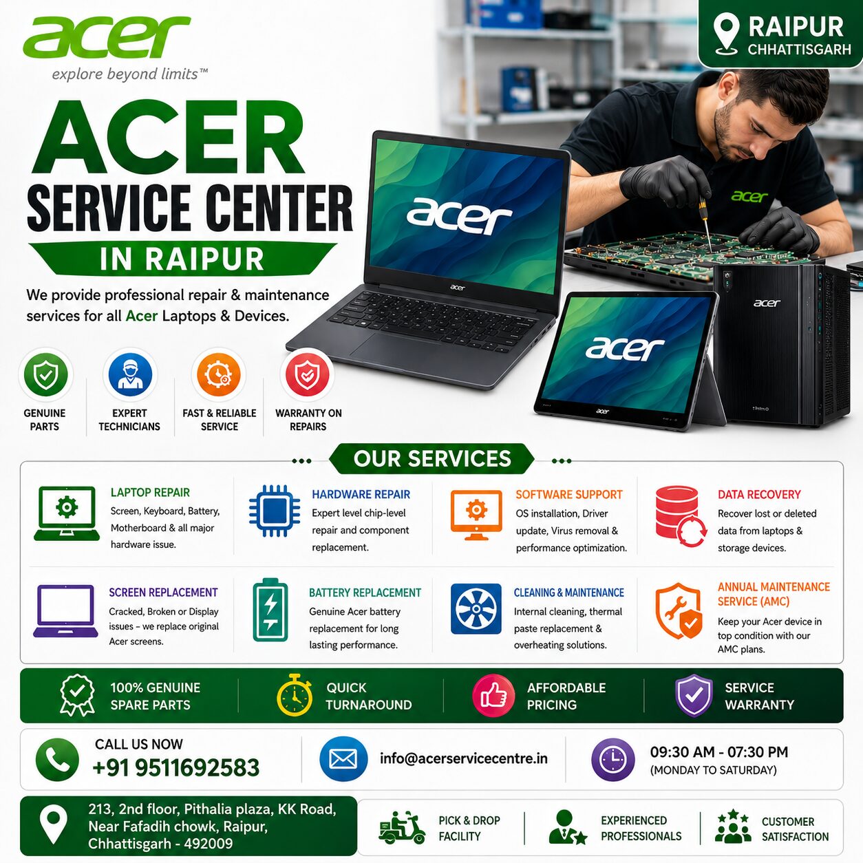 Mumbai, Computer, Acer Mobile Laptop Service Center Raipur