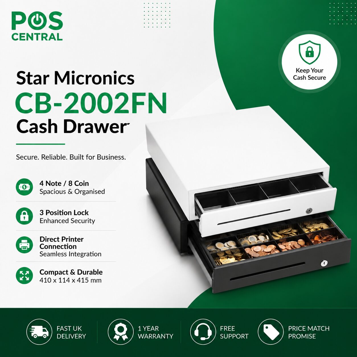 London, Computers, GBP 83,  Star Micronics CB-2002FN Cash Drawer For Reliable POS Cash Management