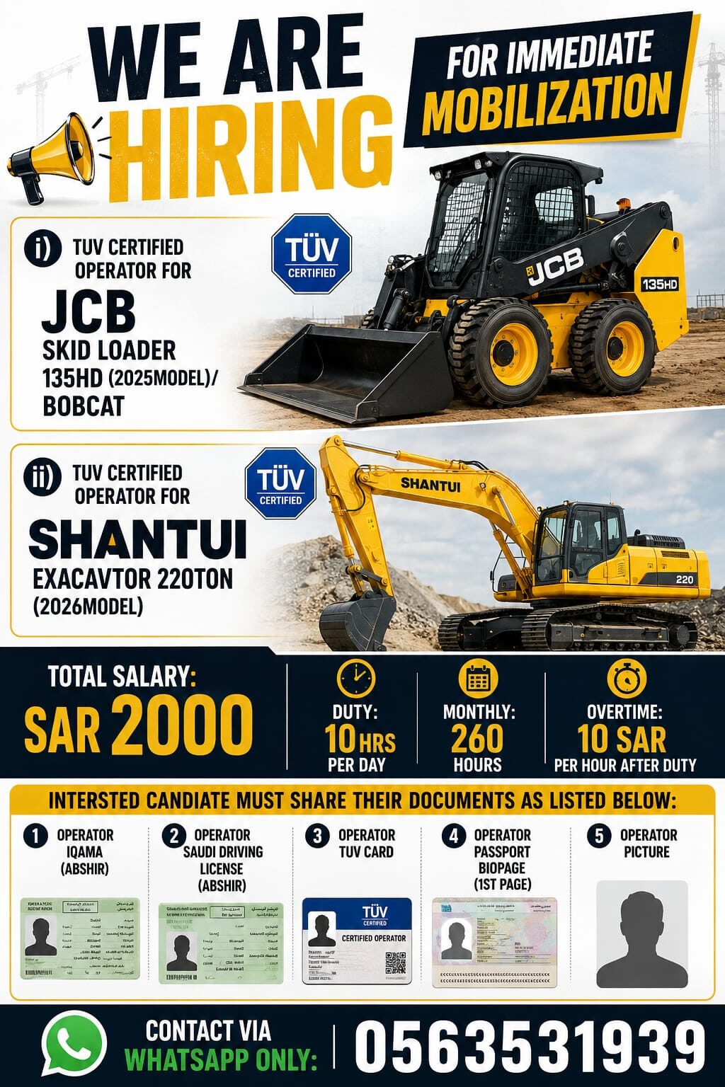 Riyadh, Jobs, Skid Loader And Excavator Operator