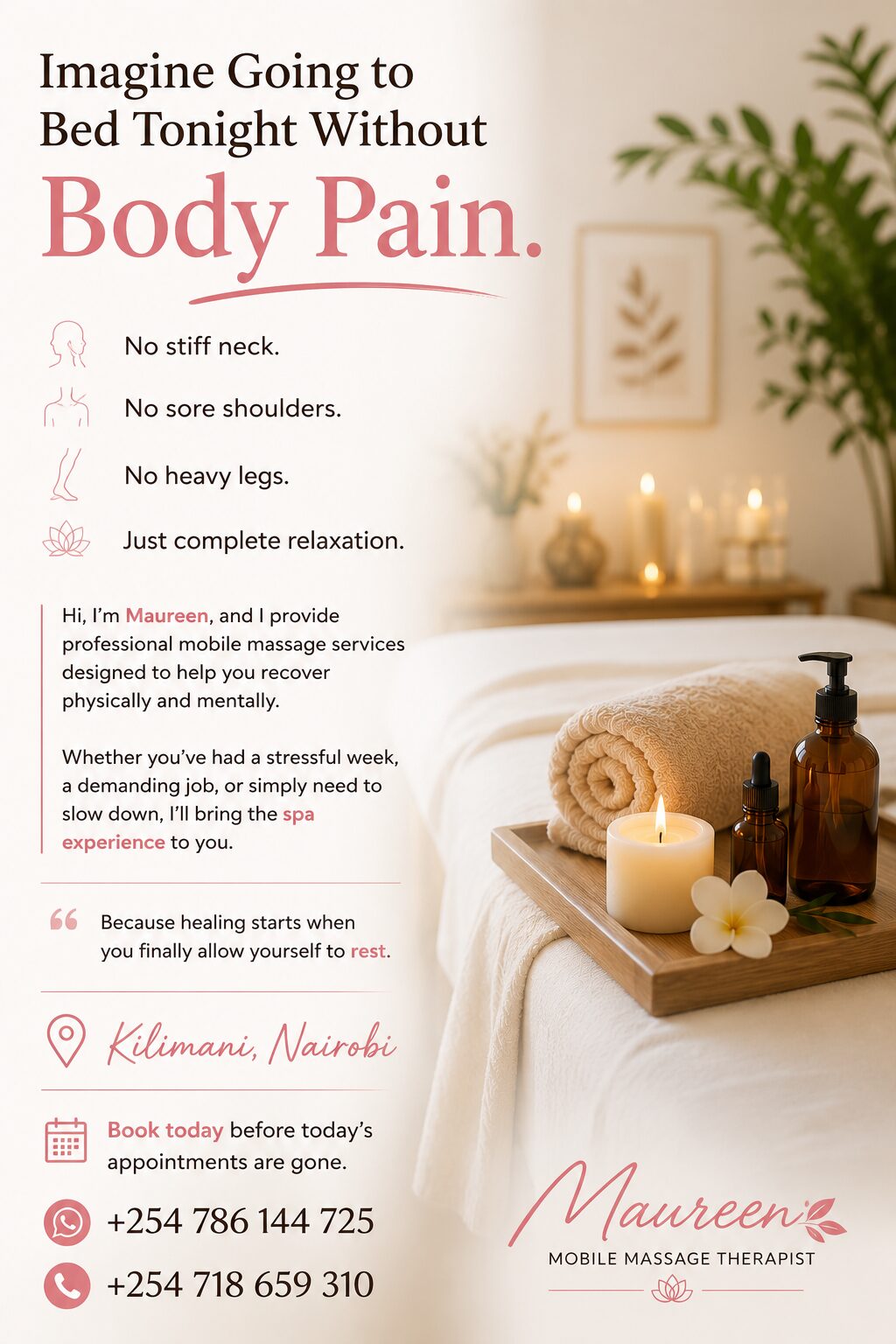 Nairobi, Health, Imagine Going To Bed Without Any Body Pain +or