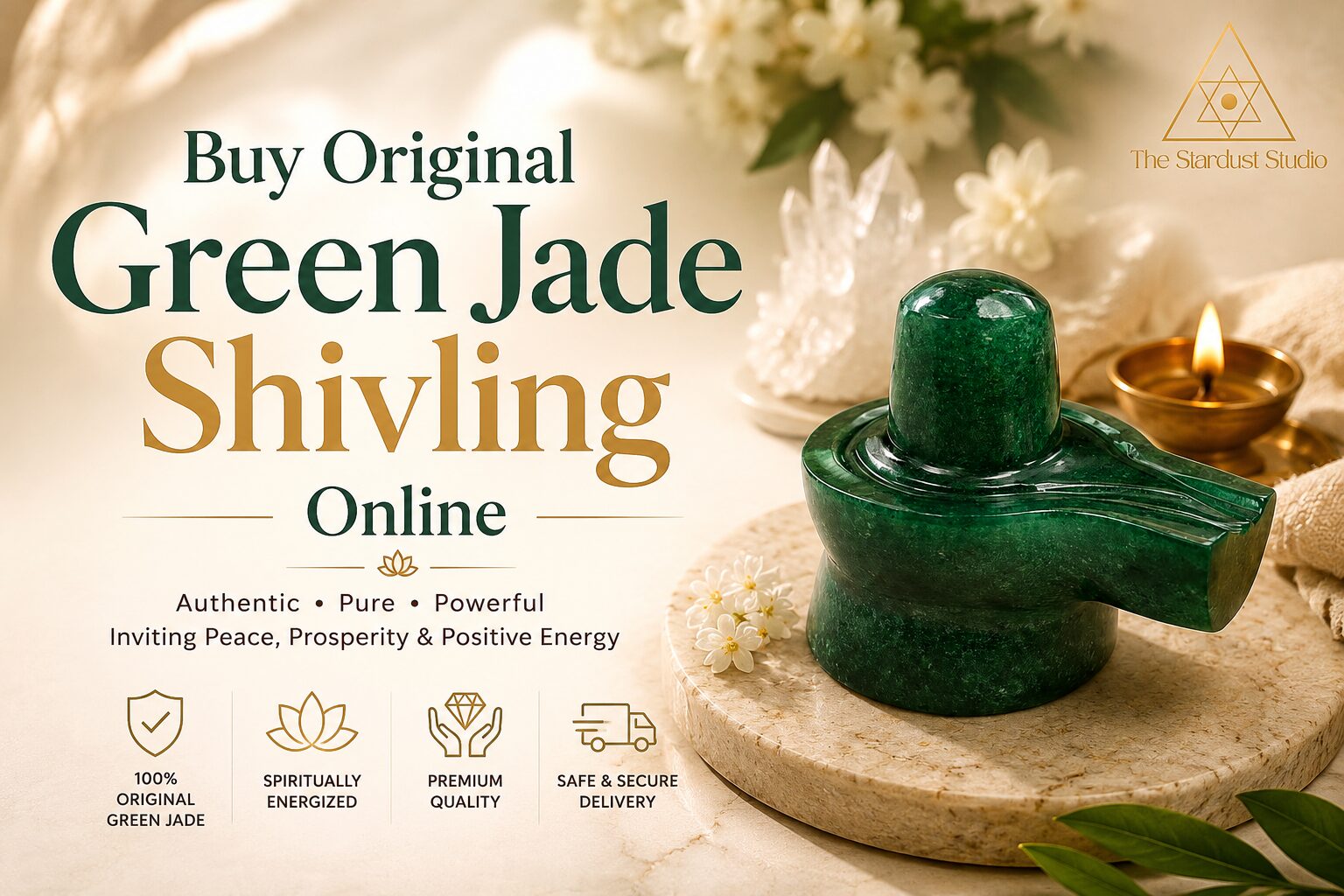Gurugram, Household Items, INR 1444,  Buy Original Green Jade Shivling Online | The Stardust Studio
