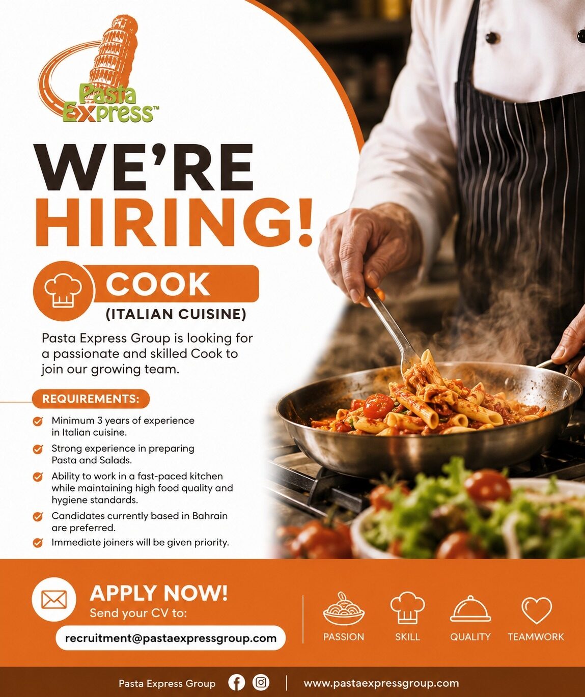 Manama, Jobs, Cook