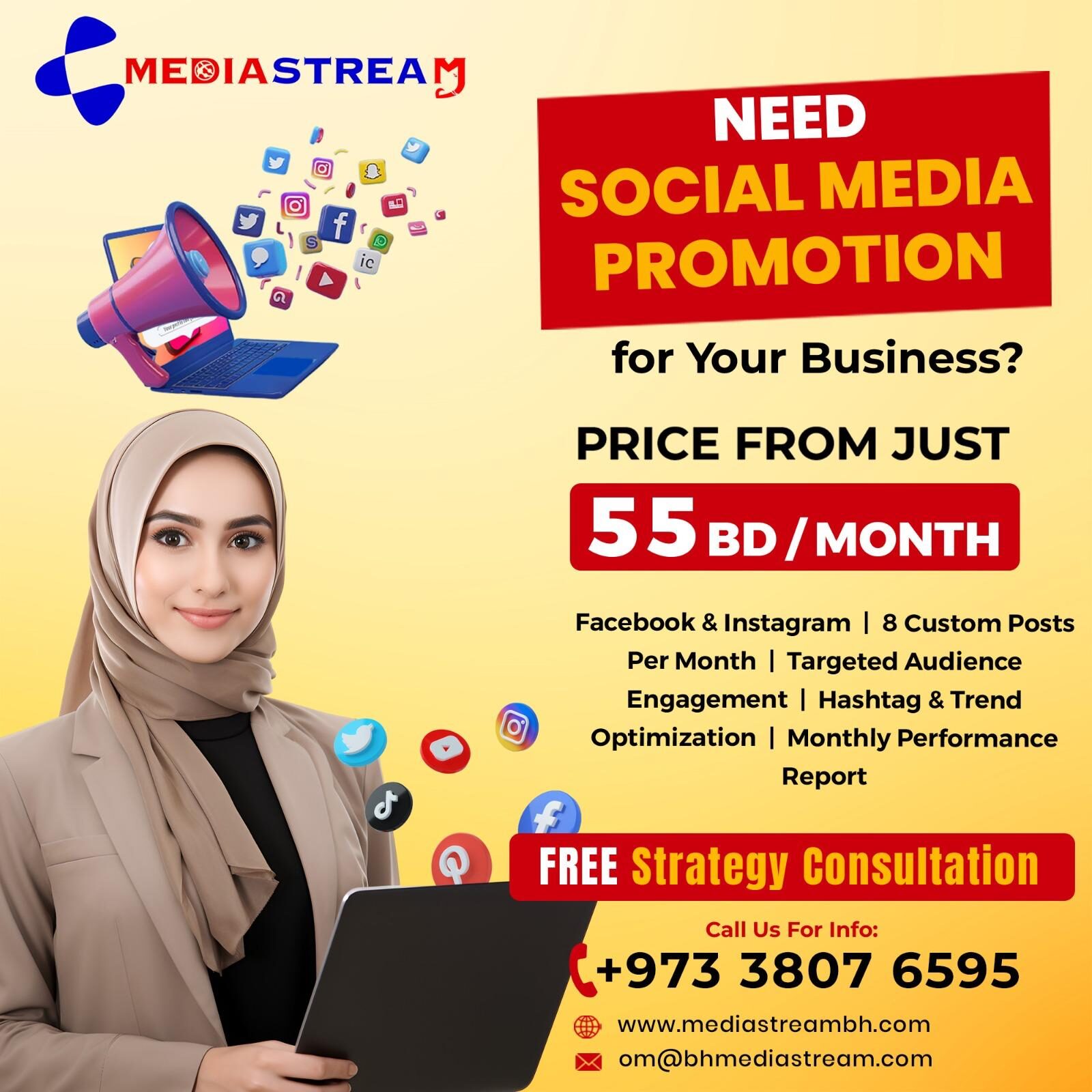 Manama, Business, BOOST YOUR SOCIAL MEDIA PRESENCE With Mediastream