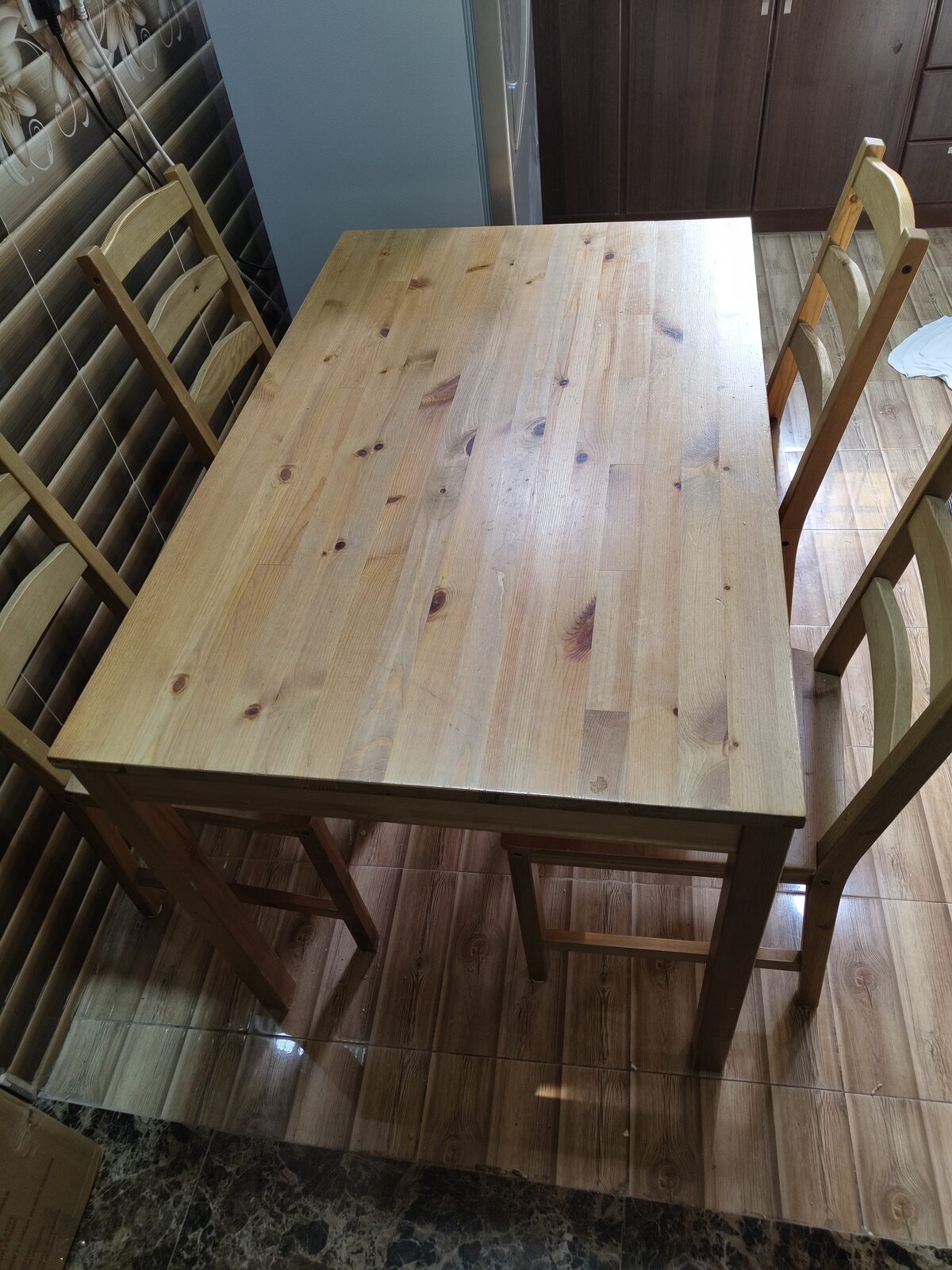 Khobar, Furniture, SAR 400,  IKEA 4 Seater Dining Table With Chairs In Good Condition