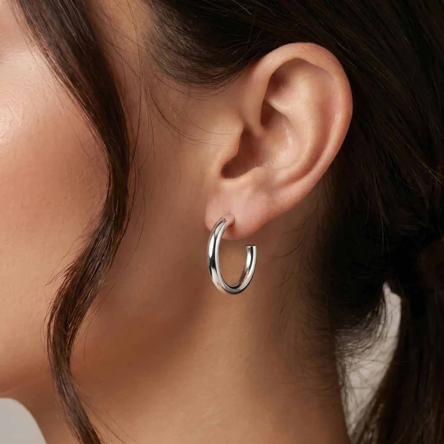 Ghaziabad, Jewelry, INR 2899,  Silver Hoop Earrings For Women By Aurakriti &ndash; Elegant Silver Earrings For Everyday Wear