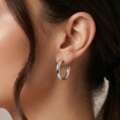 INR 2899,  Silver Hoop Earrings For Women By Aurakriti &ndash; Elegant Silver Earrings For Everyday Wear