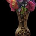 SAR 35,  Ornate Gold Decorative Vase With Flowers (38cm) فازة زينة ذهبية مزخرفة مع ورد (38 سم)