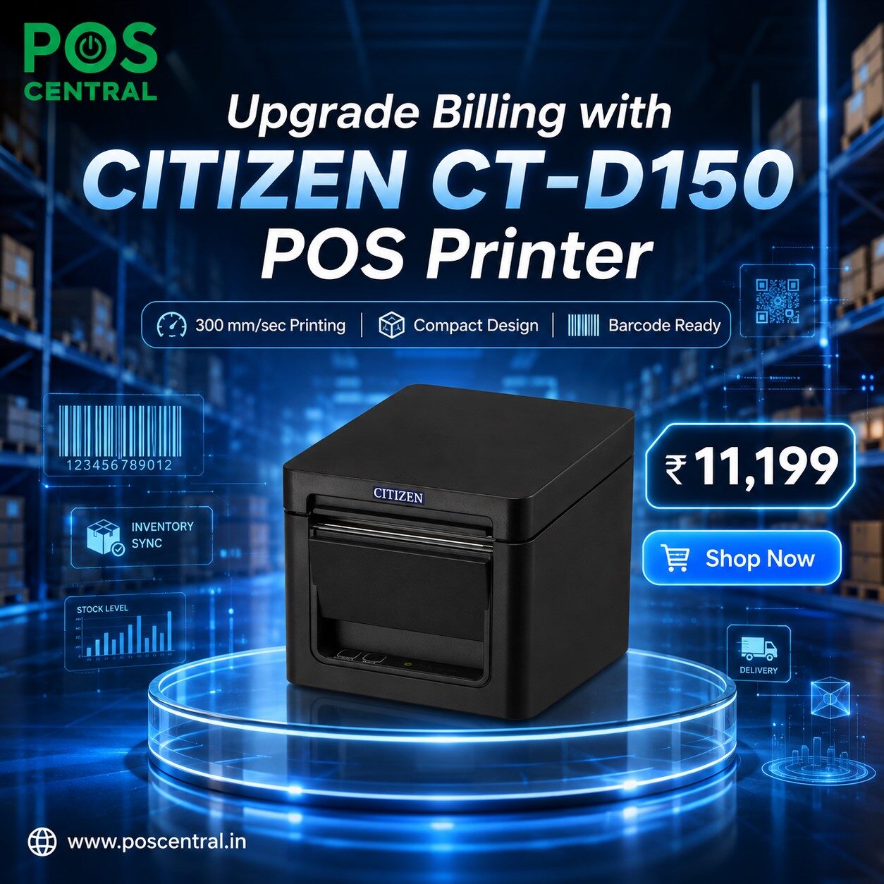 Noida, Computers, INR 11199,  Buy CITIZEN CT-D150 POS Printer Online At Best Price In India