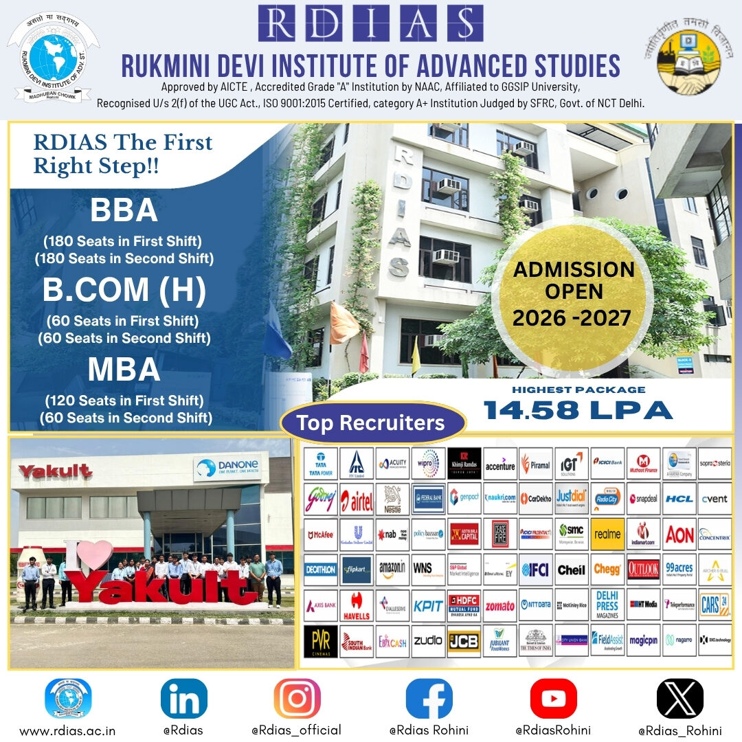 New Delhi, Education, Top MBA Colleges In Delhi NCR: Pursue An Industry-Focused MBA At RDIAS