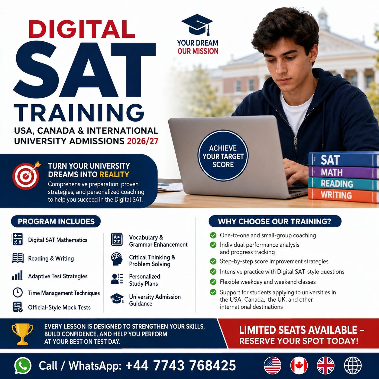 Riyadh, Lessons Offered, SAT Training | Math, Reading & Writing | University Admissions2026/27