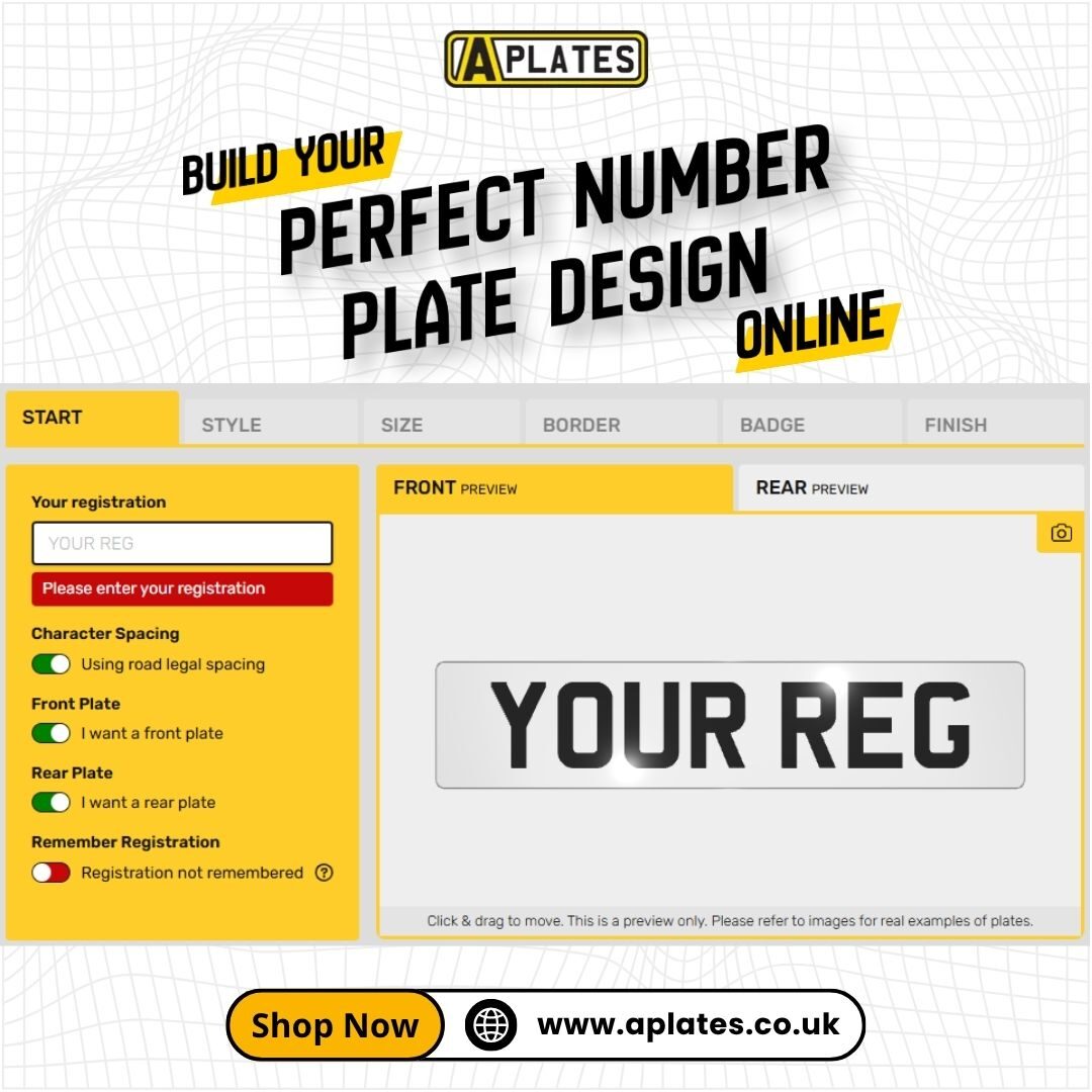 London, Auto Parts, Build Your Perfect Number Plate Design Online