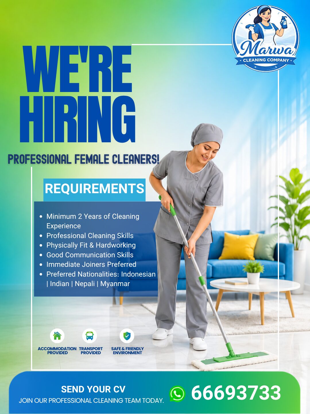 Manama, Jobs, We Are Hiring Professional Female Cleaners