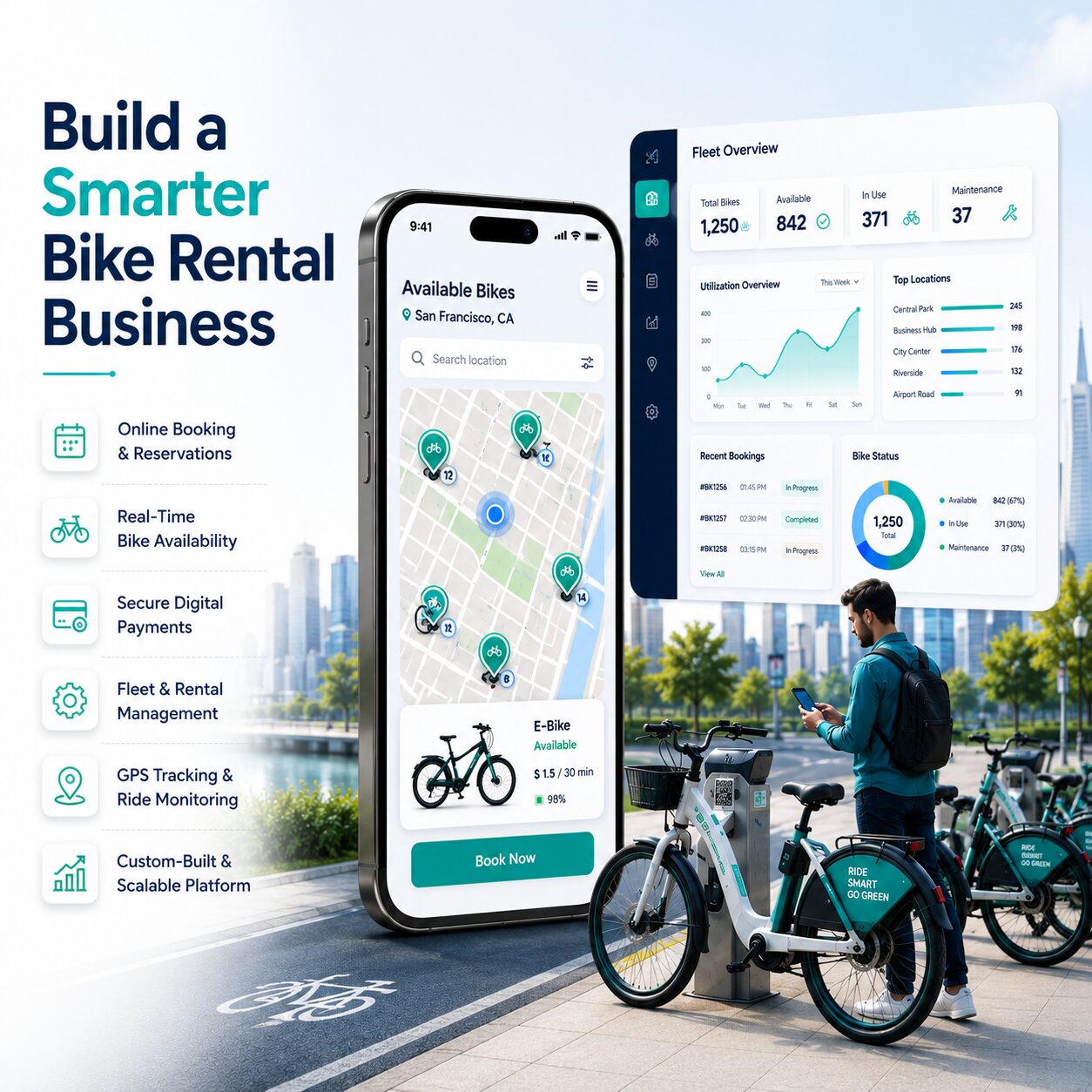 Houston, Software, Best Bike Rental App Development Company For Smart Mobility