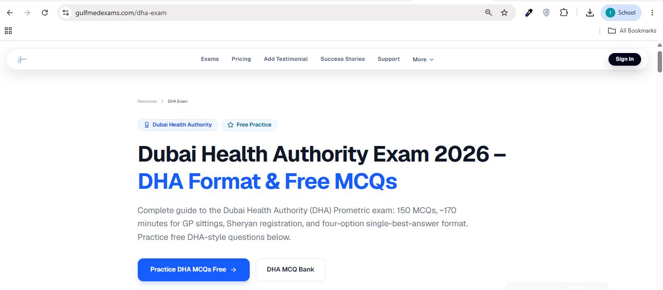 Dubai, Education, Free DHA, SMLE & Gulf Medical Licensing Exam Preparation