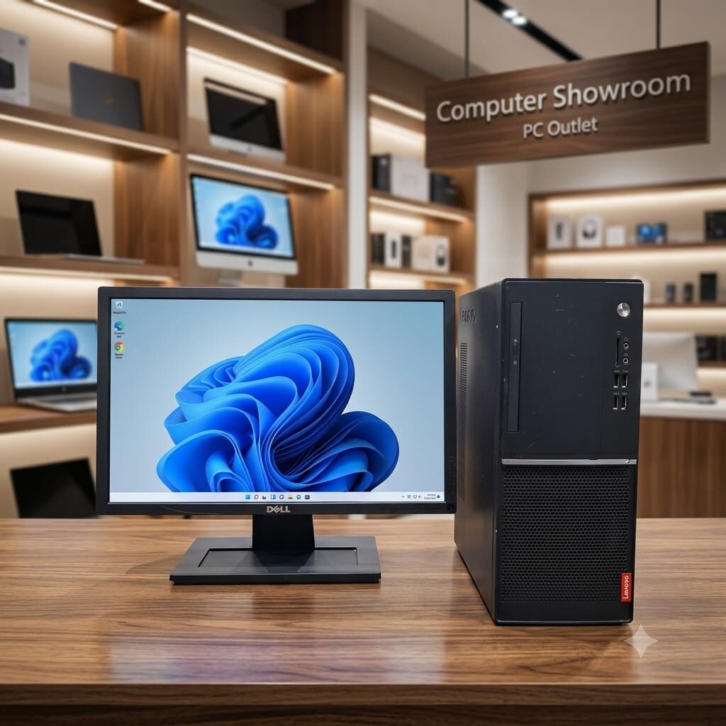 Riffa, Computers, BHD 78,  LENOVO Core I5 7th Generation Computer Set With Monitor 8GB DDR4 RAM 256GB SSD Win 10 Pro