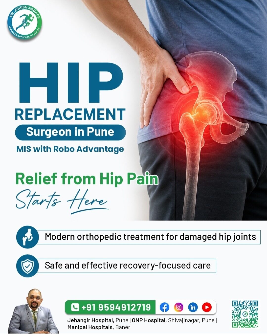 Mumbai, Health, Robotic Hip Replacement Doctor In Sangamvadi Pune Maharashtra India -  Dr. Aashish Arbat