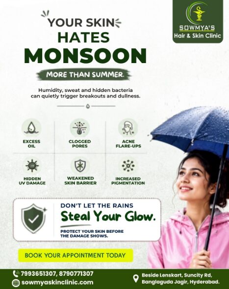 Hyderabad, Health, Protect Your Skin This Monsoon With The Best Skin Doctor In Hyderabad