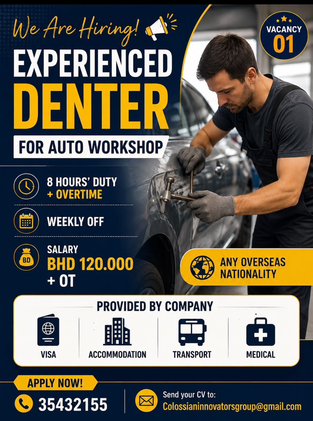 Manama, Jobs, Auto Workshop Denter