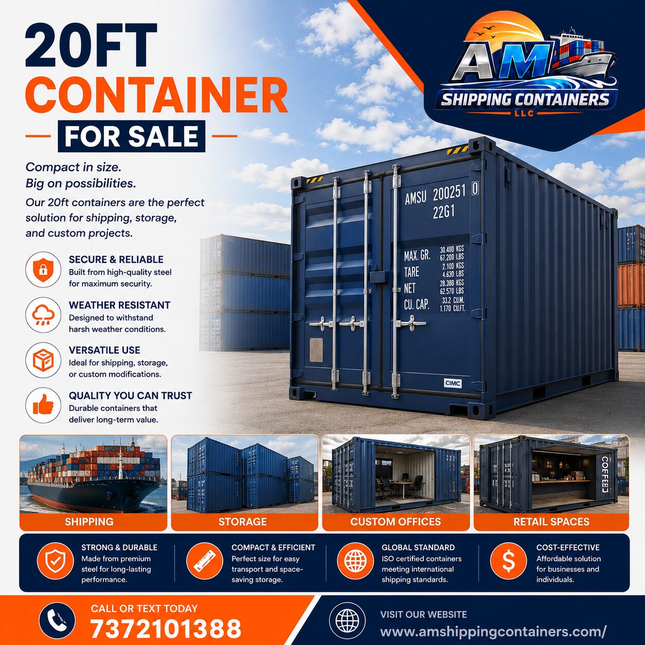 Austin, Heavy Equipment, 20ft Container For Sale | Ideal For Storage & Transport