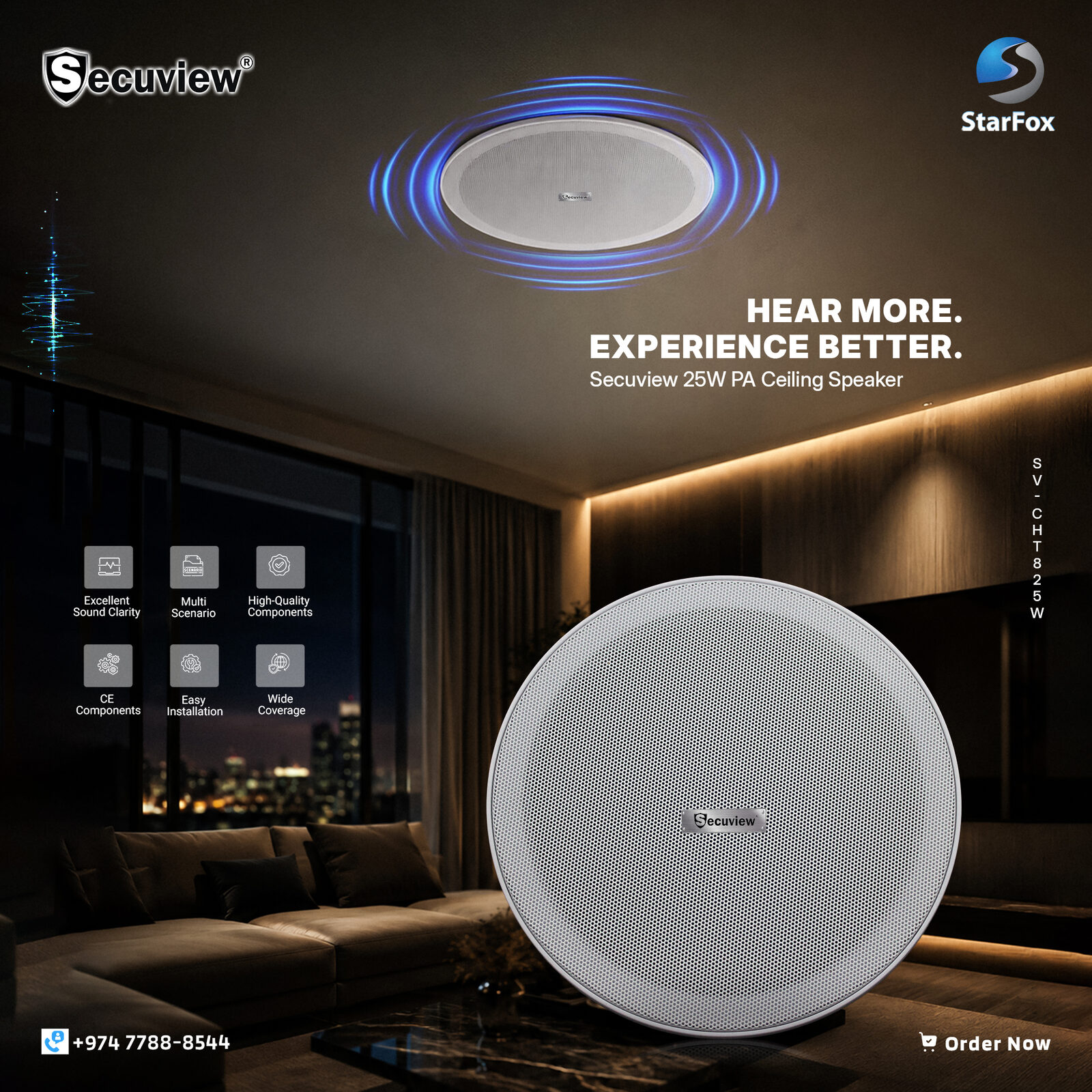 Doha, Electronics, QAR 250,  Secuview 25W PA Ceiling Speaker | High Performance Audio Solution.