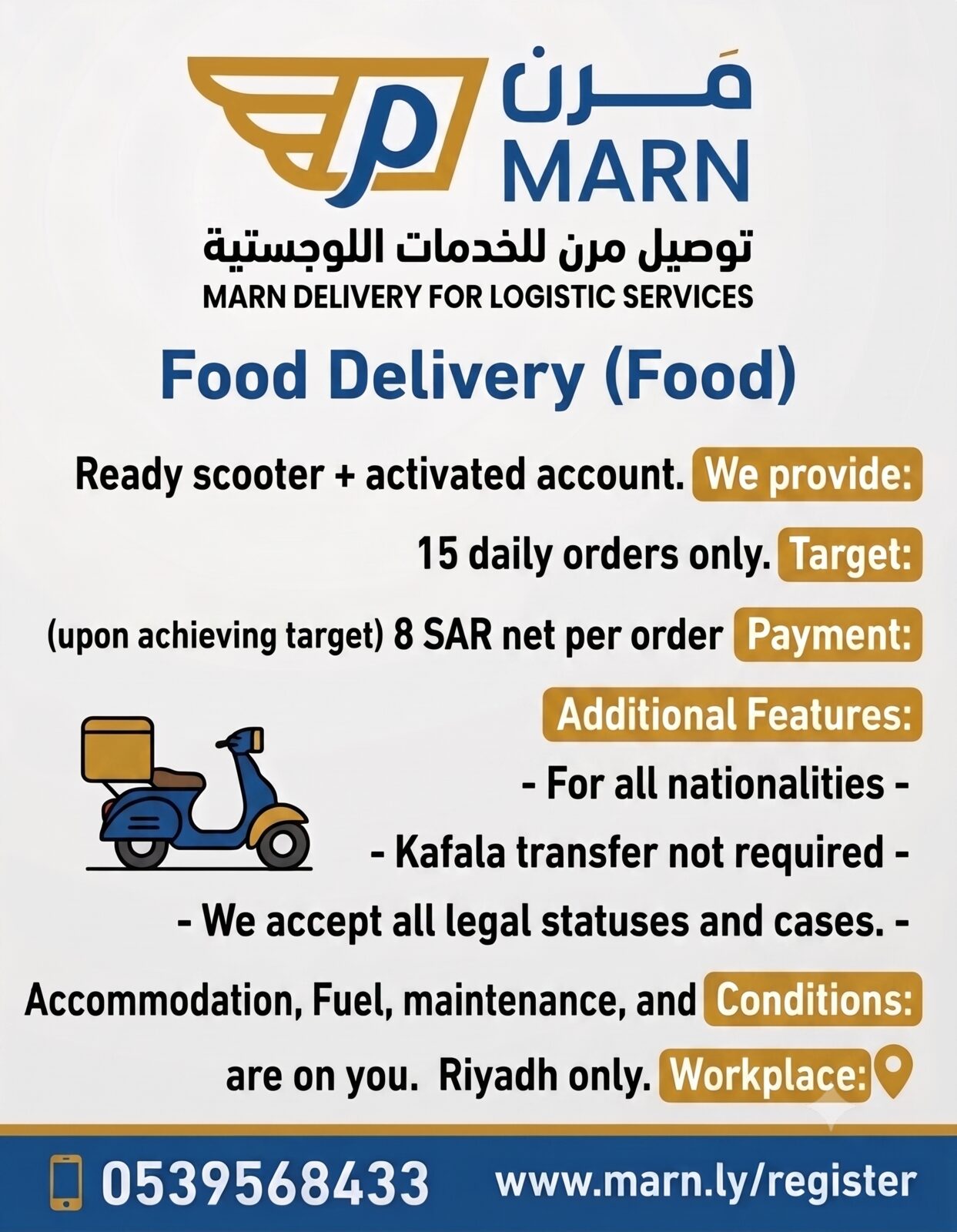 Riyadh, Jobs, OFFERING A JOB