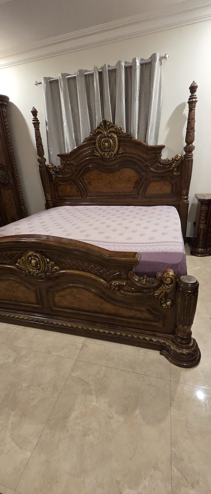 Khobar, Furniture, SAR 400,  Complete Solid Wood King Bedroom Set &ndash; Good Condition
