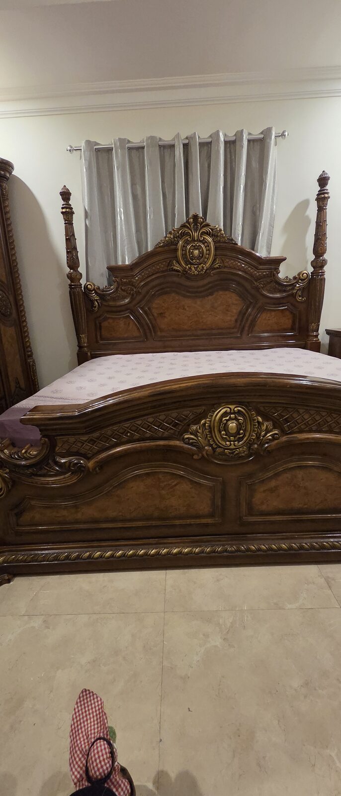 Khobar, Furniture, SAR 400,  Complete Solid Wood King Bedroom Set &ndash; Good Condition
