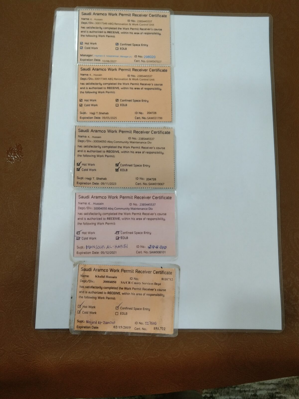 Dammam, Job Seekers, Work Permit Receiver Aramco Certified