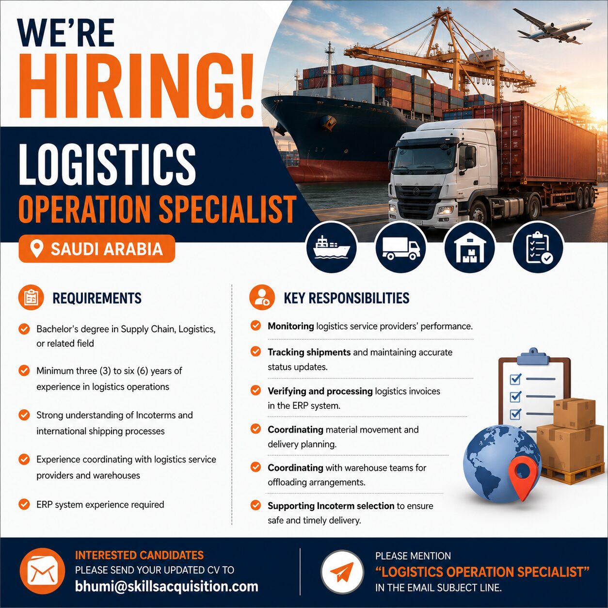 Mumbai, Jobs, Logistics Operation Specialist