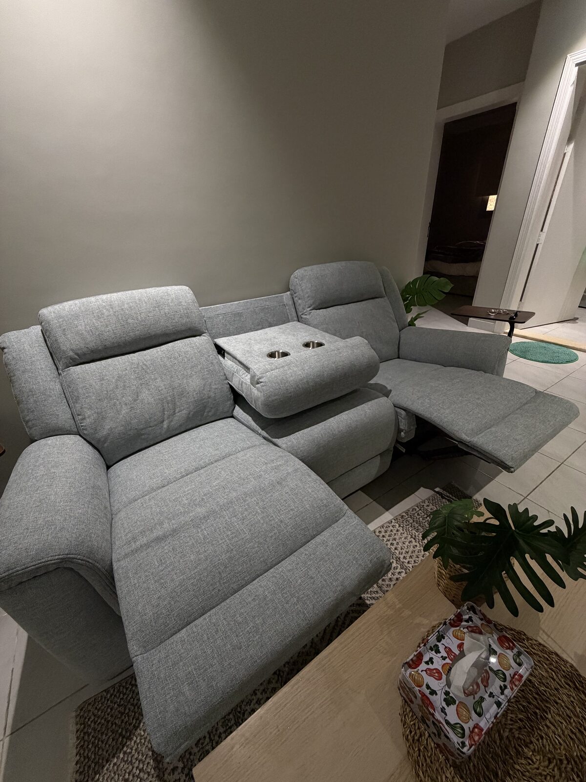 Jeddah, Furniture, SAR 2000,  Brand-New Blue Recliner Sofa &ndash; 3 Seater